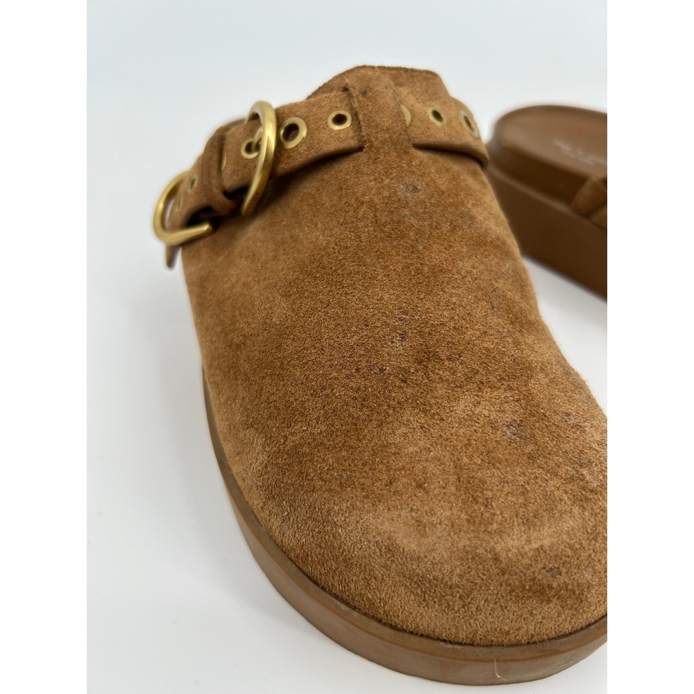 Rag & Bone Ansley Suede Platform Clogs Brown Buckle Mules Lug Sole Womens SZ 8 - Picture 4 of 16